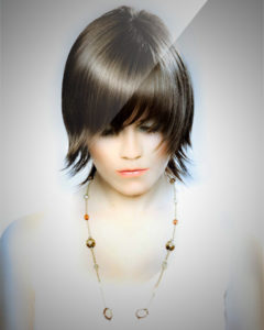 woman with textured bob hairstyle