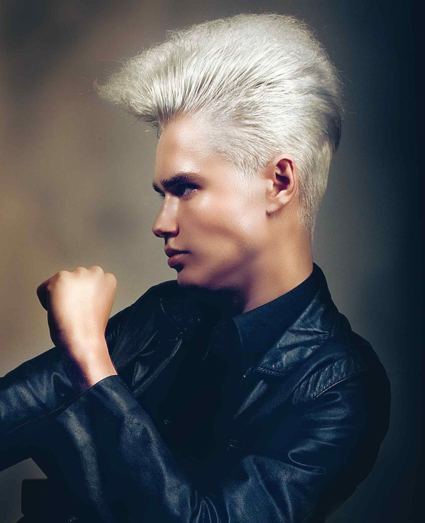 Male model with square hairstyle